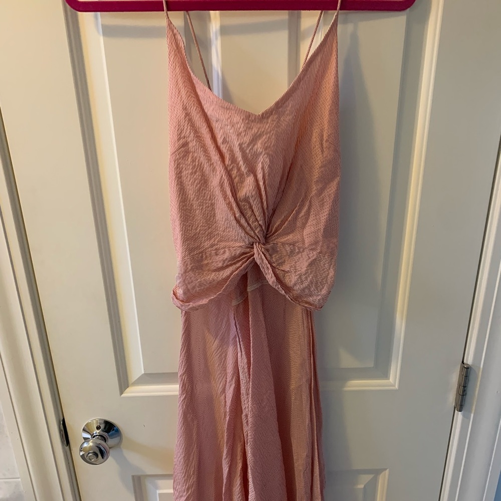 Red white striped maxi tank top